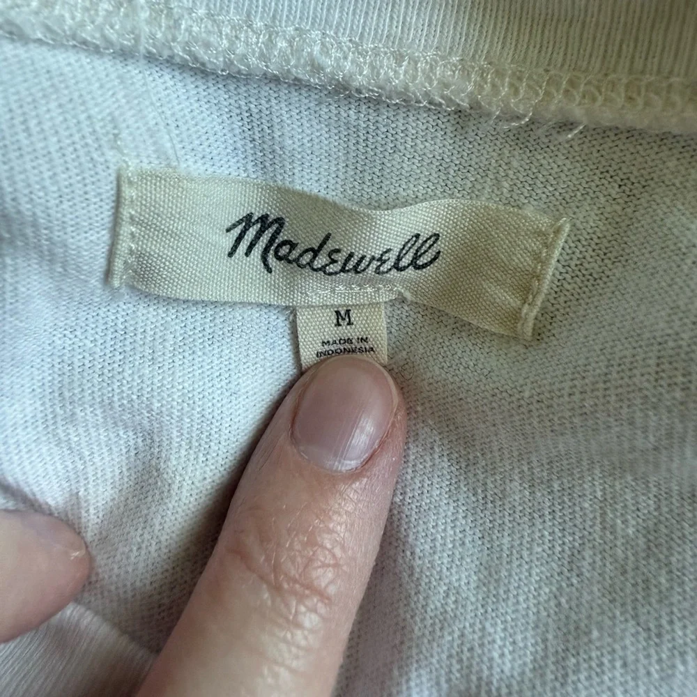 Madewell 100% Cotton Parkview Henley Tee Women’s Size Medium - Picture 8 of 9